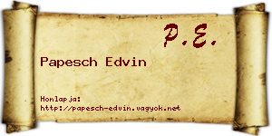 Papesch Edvin névjegykártya